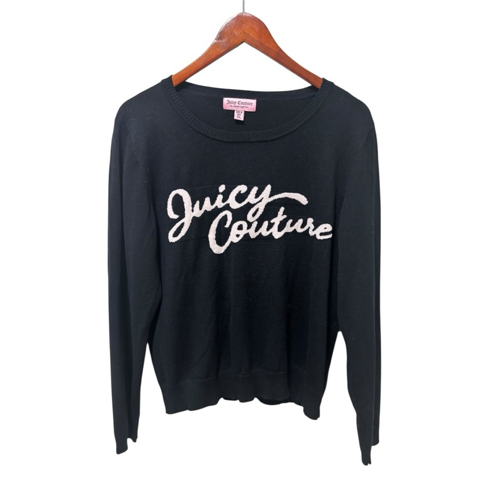 Juicy Couture Crew Neck Sweater Rayon Blend Black XL